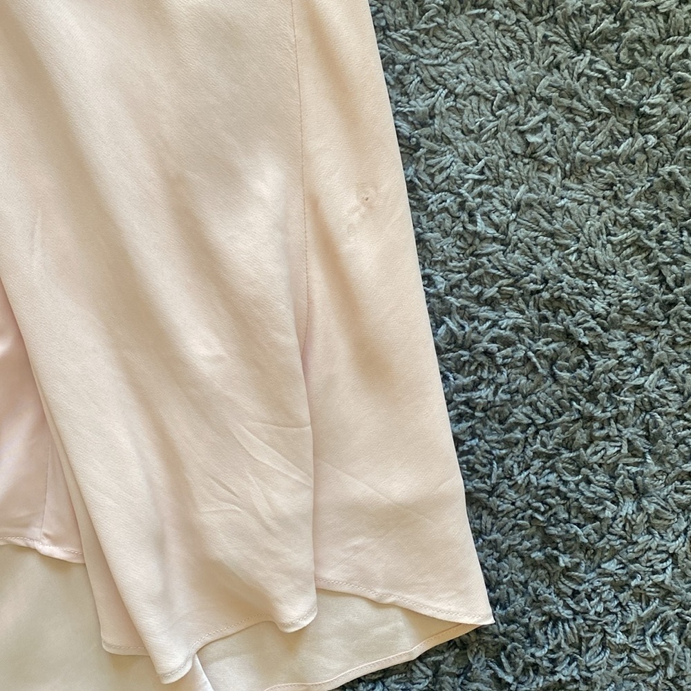 KEEPSAKE Kinship Blush Pink V Neck Gold Button Flare Sleeve Midi Dress Size 4 - Picture 9 of 16